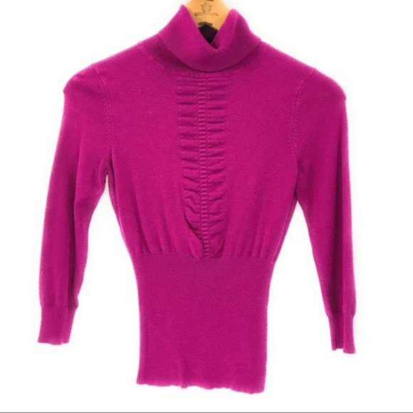 Express Sweaters - Express Women’s Fuchsia Turtleneck Sweater, XS